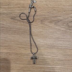 Brighton Silver and Gold Cross Necklace